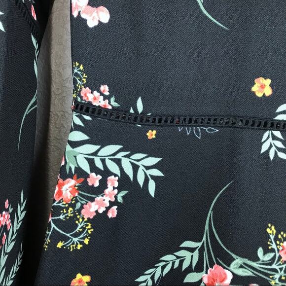 Copper Key Bell Sleeve Boho Floral Fit and Flare Dress XS - Picture 5 of 8